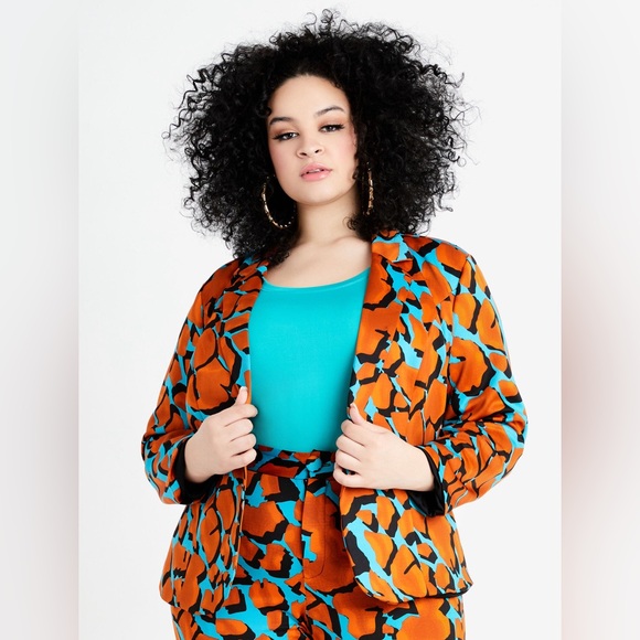 Ashley Stewart Animal Colorblock Knit Blazer Size 18 - Picture 7 of 8